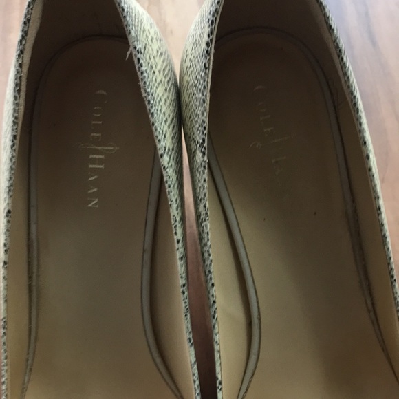 Snake print Cole Haan heels- sand and black - Picture 4 of 6